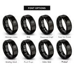 font options for inside engraving on black synapse network rings