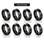 font options for inside engraving on black & silver synth keyboard knobs rings