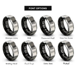 font options for inside engraving on black & silver synth keyboard knobs rings