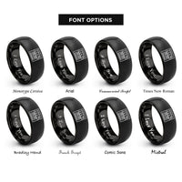 font options for inside engraving on black synth keyboard knobs rings