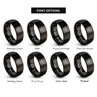 font options for inside engraving on black synth keyboard knobs rings