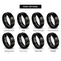 font options for inside engraving on black synth keyboard knobs rings