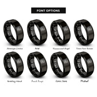 font options for inside engraving on black synth keyboard knobs rings