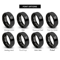font options for inside engraving on black synth keyboard knobs rings