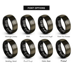 font options for inside engraving on gunmetal & black synth keyboard knobs rings