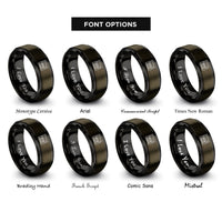 font options for inside engraving on gunmetal & black synth keyboard knobs rings