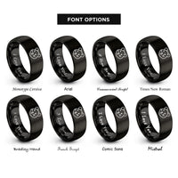 font options for inside engraving on black syrian hamster rings