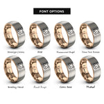 font options for inside engraving on rose gold & gray syrian hamster rings
