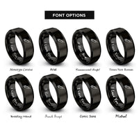 font options for inside engraving on black syringe rings