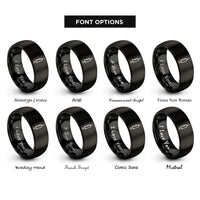 font options for inside engraving on black syringe rings