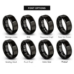 font options for inside engraving on black syringe rings