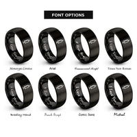 font options for inside engraving on black syringe rings
