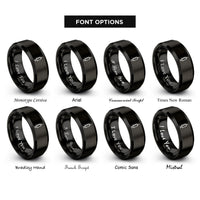 font options for inside engraving on black syringe rings