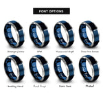 font options for inside engraving on blue & gray syringe rings