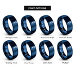 font options for inside engraving on blue syringe rings