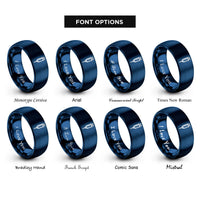 font options for inside engraving on blue syringe rings