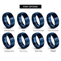 font options for inside engraving on blue syringe rings