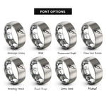 font options for inside engraving on silver syringe rings