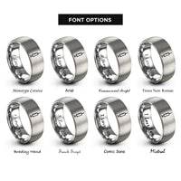 font options for inside engraving on grey syringe rings