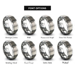 font options for inside engraving on grey syringe rings