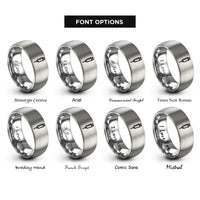 font options for inside engraving on gray syringe rings