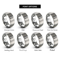 font options for inside engraving on grey syringe rings
