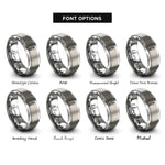 font options for inside engraving on grey syringe rings