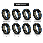 font options for inside engraving on gunmetal & blue syringe rings