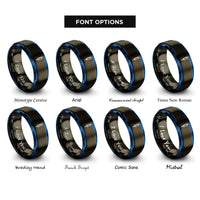 font options for inside engraving on gunmetal & blue syringe rings
