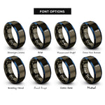font options for inside engraving on gunmetal & blue syringe rings