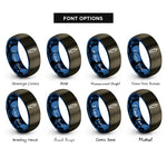 font options for inside engraving on gunmetal & blue syringe rings