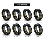 font options for inside engraving on gunmetal & blue syringe rings