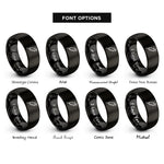 font options for inside engraving on black syringe icon rings