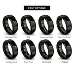 font options for inside engraving on black syringe icon rings