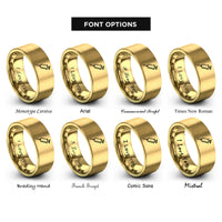 font options for inside engraving on gold syringe icon rings