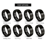 font options for inside engraving on black syrup bottle rings