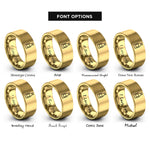 font options for inside engraving on gold syrup bottle rings