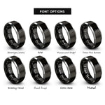 font options for inside engraving on black & grey ta heart rings