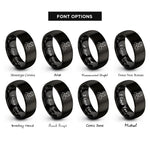font options for inside engraving on black ta heart rings