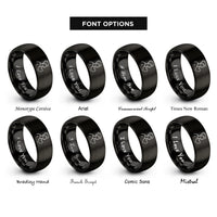 font options for inside engraving on black ta heart rings