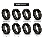 font options for inside engraving on black ta heart rings