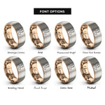 font options for inside engraving on rose gold & grey ta heart rings