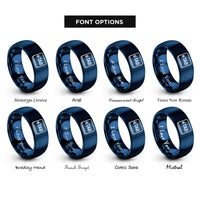 font options for inside engraving on blue tab key rings