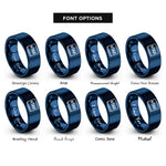 font options for inside engraving on blue tab key rings