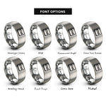 font options for inside engraving on silver tab key rings
