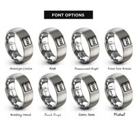 font options for inside engraving on silver tab key rings