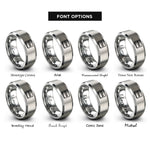 font options for inside engraving on grey tab key rings