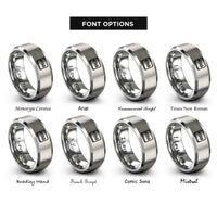 font options for inside engraving on grey tab key rings