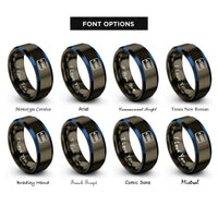 font options for inside engraving on gunmetal & blue tab key rings