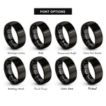 font options for inside engraving on black table knife rings